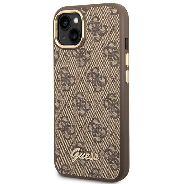Guess GUHCP14SHG4SHW iPhone 14 6.1&quot; brown/brown hard case 4G Vintage Gold Logo