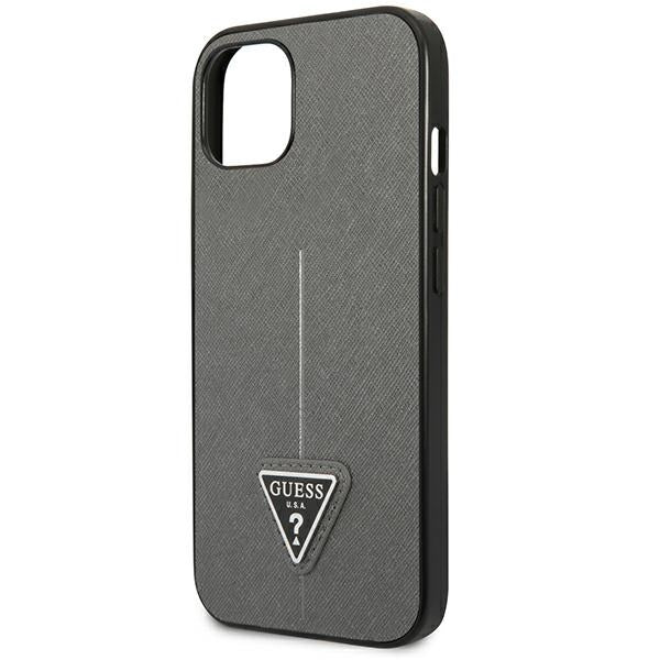 Guess GUHCP14SPSATLG iPhone 14 6.1 "silver / silver hardcase SaffianoTriangle Logo