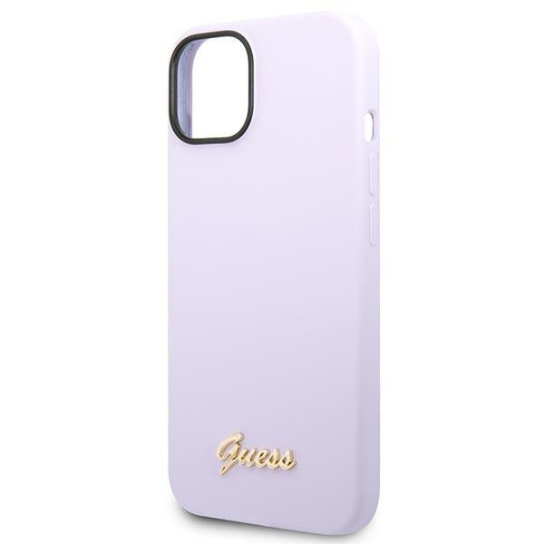 Guess GUHCP14SSLSMU iPhone 14 6.1" purple/purple hard case Silicone Vintage Gold Logo