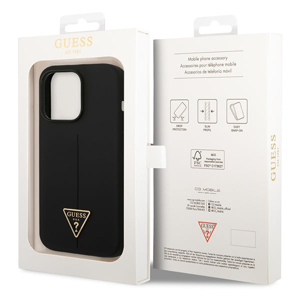 Guess GUHCP14XSLTGK iPhone 14 Pro Max 6.7" black/black hardcase Silicone Triangle
