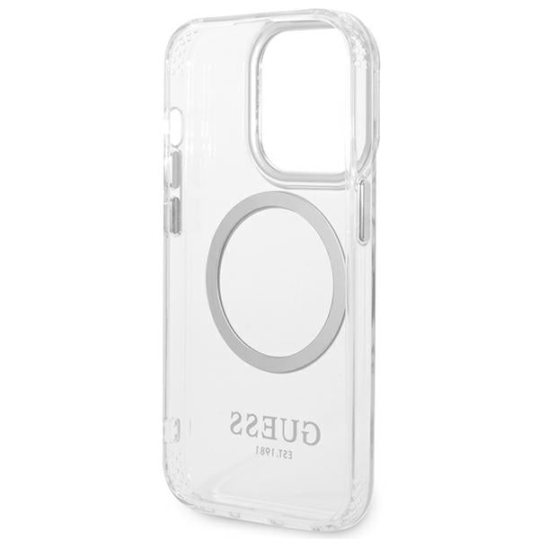 Guess GUHMP14LHTRMS iPhone 14 Pro 6.1&quot; silver/silver hard case Metal Outline Magsafe