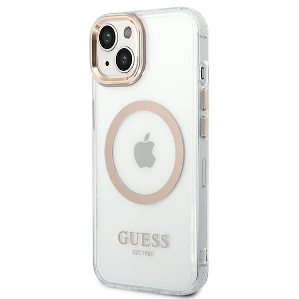 Guess GUHMP14MHTRMD iPhone 14 Plus 6.7 "gold / gold hard case Metal Outline Magsafe