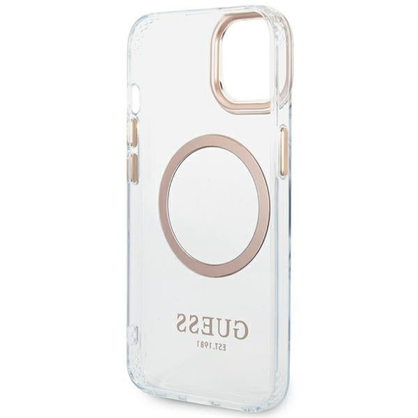 Guess GUHMP14MHTRMD iPhone 14 Plus 6.7 "gold / gold hard case Metal Outline Magsafe