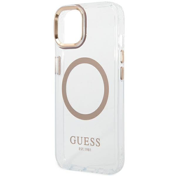 Guess GUHMP14MHTRMD iPhone 14 Plus 6.7 "gold / gold hard case Metal Outline Magsafe