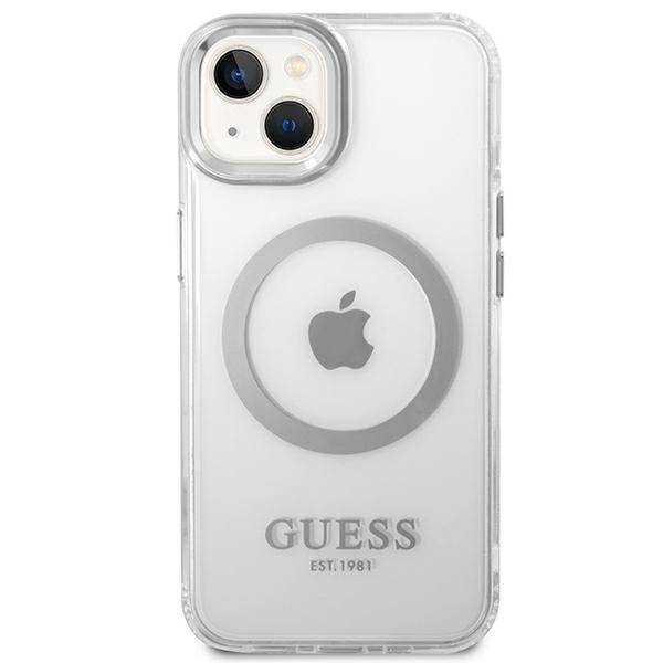 Guess GUHMP14MHTRMS iPhone 14 Plus 6.7" silver/silver hard case Metal Outline Magsafe