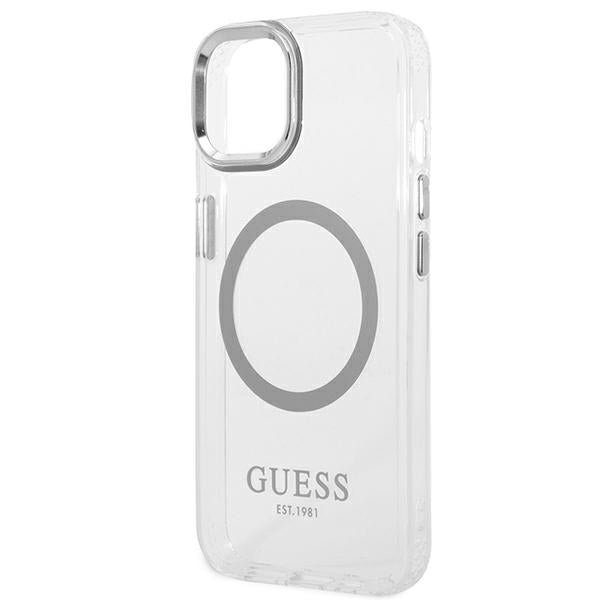 Guess GUHMP14MHTRMS iPhone 14 Plus 6.7" silver/silver hard case Metal Outline Magsafe