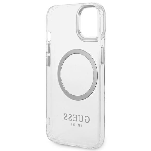 Guess GUHMP14MHTRMS iPhone 14 Plus 6.7" silver/silver hard case Metal Outline Magsafe