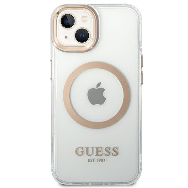 Guess GUHMP14SHTRMD iPhone 14 6.1 "gold / gold hard case Metal Outline Magsafe