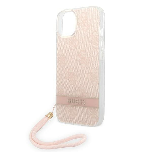 Guess GUOHCP14MH4STP iPhone 14 Plus 6.7 "pink / pink hardcase 4G Print Strap