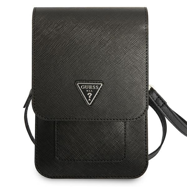 Guess Handbag GUWBSATMBK black / black Saffiano Triangle