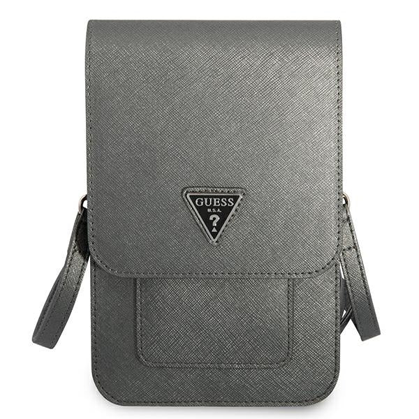 Guess Handbag GUWBSATMGR gray / gray Saffiano Triangle