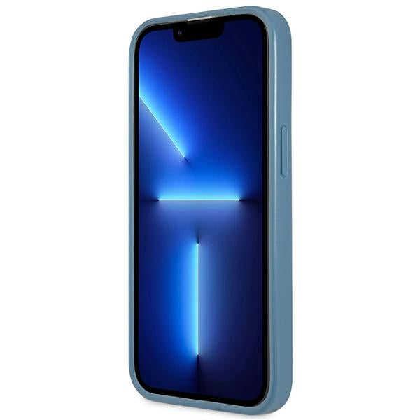 Guess 4G Triangle Logo Cardslot Case for iPhone 13 Pro / 13 - Blue