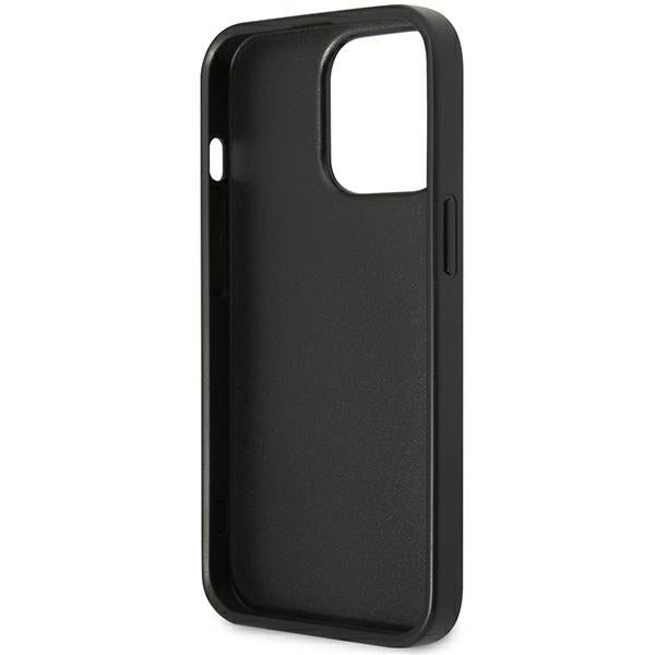 Guess GUHCP13LP4TPK iPhone 13 Pro / 13 6.1" black/black hardcase 4G Triangle Logo Cardslot