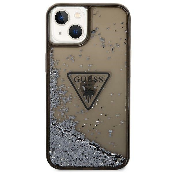 Guess GUHCP14SLFCTPK iPhone 14 6.1" black/black hardcase Liquid Glitter Palm Collection