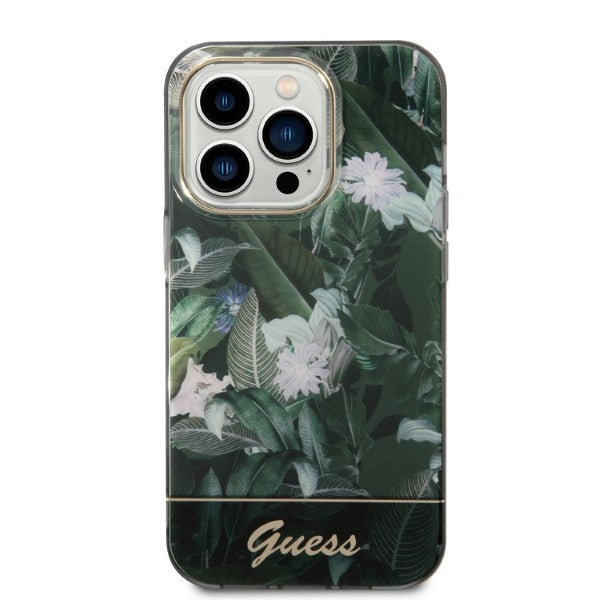 Guess Jungle Collection case for iPhone 14 Pro Max - green