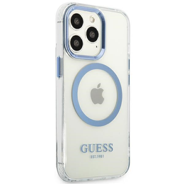 Guess Metal Outline MagSafe case for iPhone 13 Pro / iPhone 13 - blue