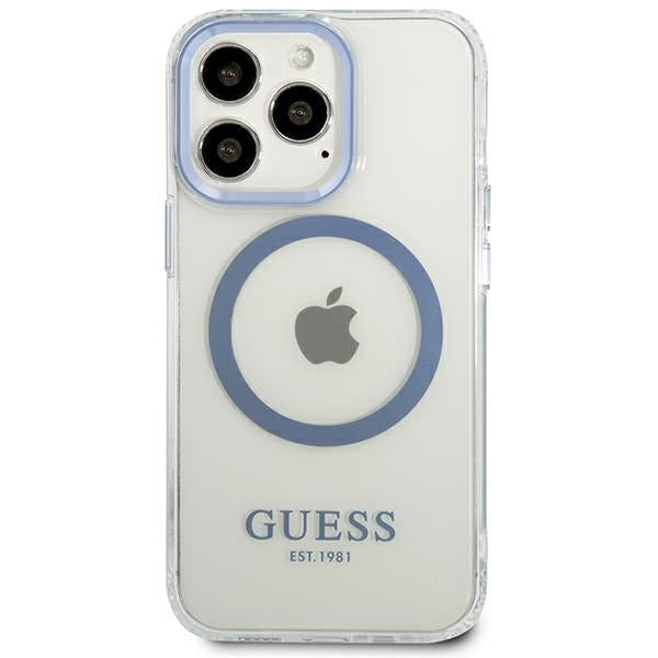 Guess Metal Outline MagSafe case for iPhone 13 Pro / iPhone 13 - blue