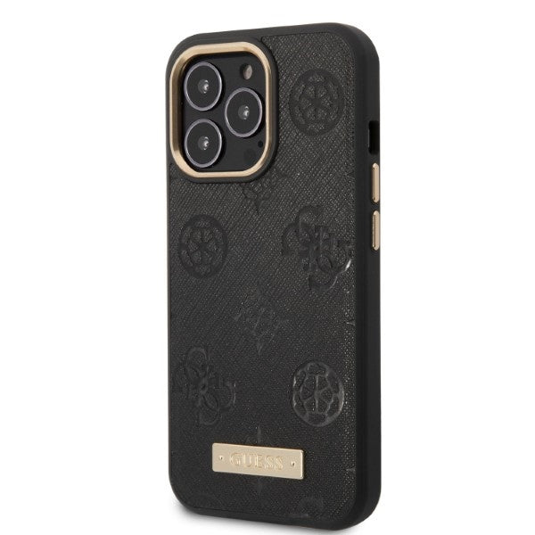 Guess GUHMP13LSAPSTK iPhone 13 Pro / 13 6.1" black/black hardcase Peony Logo Plate MagSafe