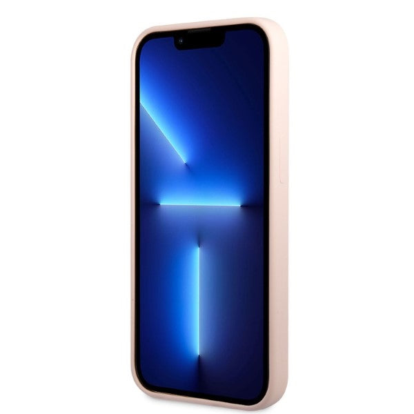 Guess GUHMP13MSBPLP iPhone 13 6.1" pink/pink hard case Silicone Logo Plate MagSafe