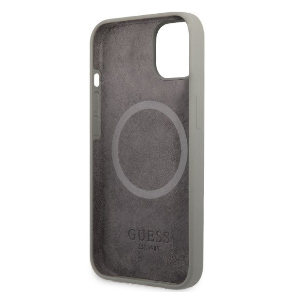 Guess GUHMP13SSPLG iPhone 13 mini 5.4" grey/grey hard case Silicone Logo Plate MagSafe