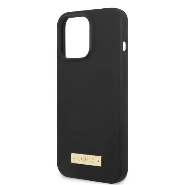 Guess GUHMP13XSPLK iPhone 13 Pro Max 6.7" black/black hard case Silicone Logo Plate MagSafe