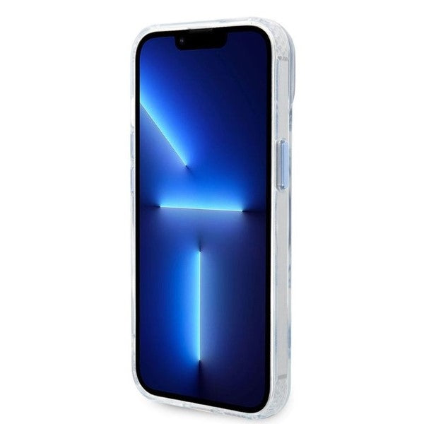 Guess Metal Outline MagSafe case for iPhone 14 Plus - blue