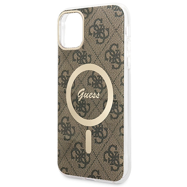 Set Guess GUBPN61H4EACSW Case+Charger iPhone 11 6.1" brown/brown hard case 4G Print MagSafe