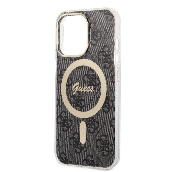 Set Guess GUBPP13XH4EACSK Case+ Charger iPhone 13 Pro Max black/black hard case 4G Print MagSafe