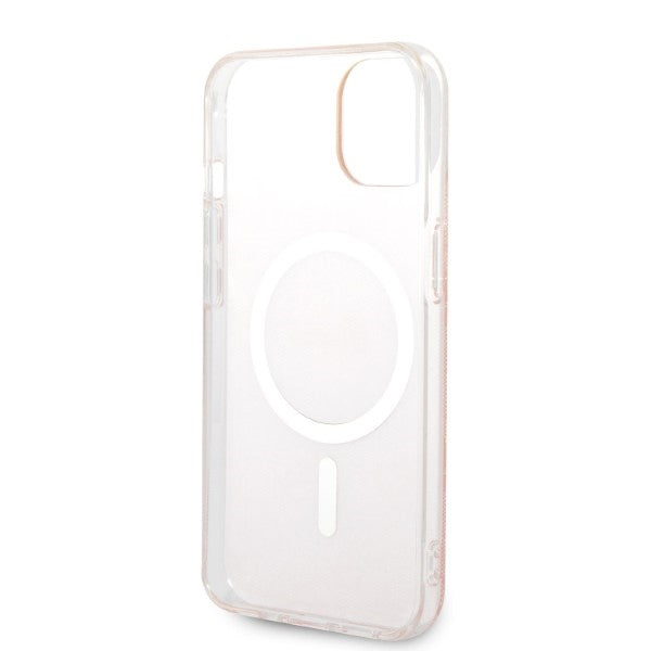 Set Guess GUBPP14MH4EACSP Case+ Charger iPhone 14 Plus 6.7" pink/pink hard case 4G Print MagSafe