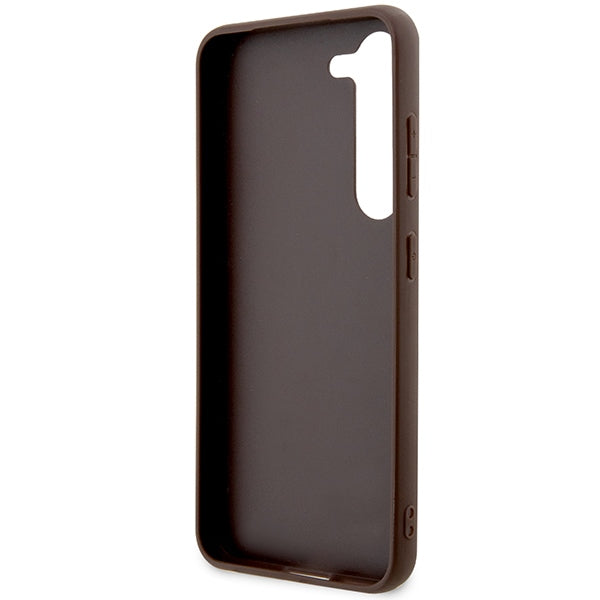 Guess GUHCS23SG4GFBR S23 S911 brown/brown hard case 4G Metal Gold Logo