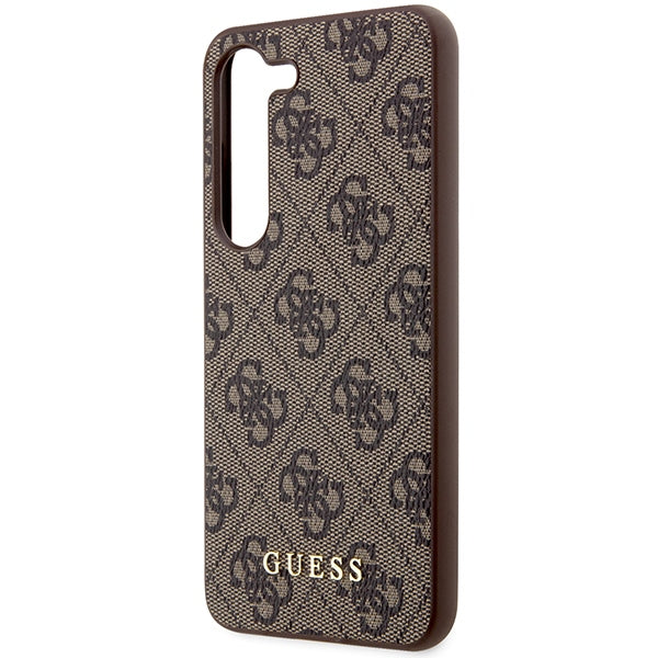 Guess GUHCS23SG4GFBR S23 S911 brown/brown hard case 4G Metal Gold Logo