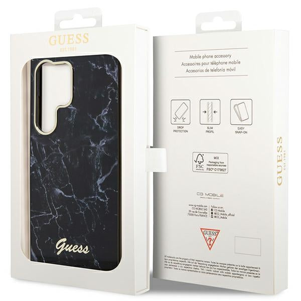 Guess GUHCS23LPCUMAK S23 Ultra S918 black/black hardcase Marble