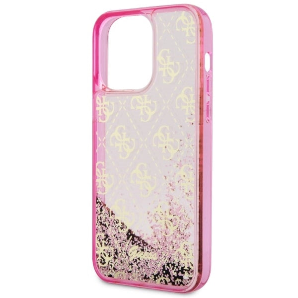 Guess GUHCP14LLC4PSGP iPhone 14 Pro 6.1" pink/pink hardcase Liquid Glitter 4G Transculent