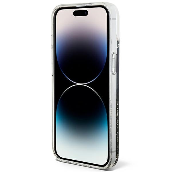 Guess Liquid Glitter Marble case for iPhone 14 - black