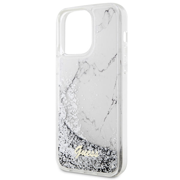 Guess GUHCP14XLCSGSGH iPhone 14 Pro Max 6.7" white/white hardcase Liquid Glitter Marble
