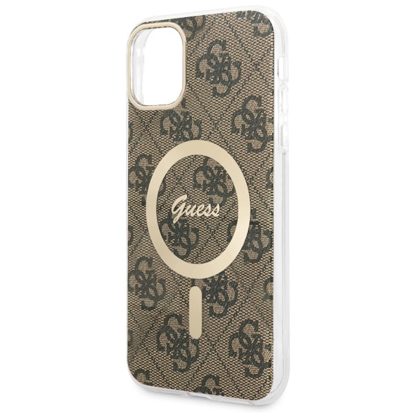 Guess GUHMN61H4STW iPhone 11 6.1" brown/brown hardcase 4G MagSafe
