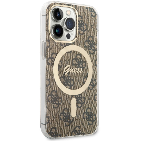 Guess GUHMP13LH4STW iPhone 13 Pro / 13 6.1" brown/brown hardcase 4G MagSafe