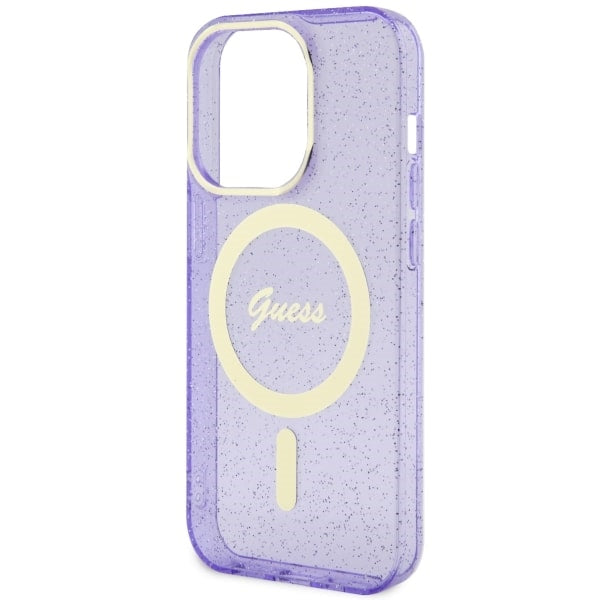 Guess GUHMP14LHCMCGU iPhone 14 Pro 6.1" purple/purple hardcase Glitter Gold MagSafe
