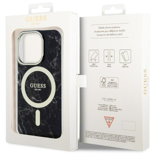 Guess GUHMP14LPCUMAK iPhone 14 Pro 6.1" black/black hardcase Marble MagSafe