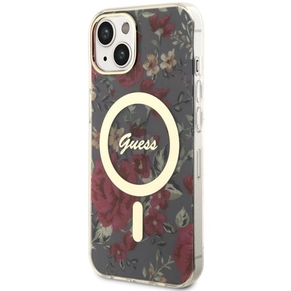 Guess GUHMP14MHCFWSA iPhone 14 Plus 6.7" green/khaki hardcase Flower MagSafe