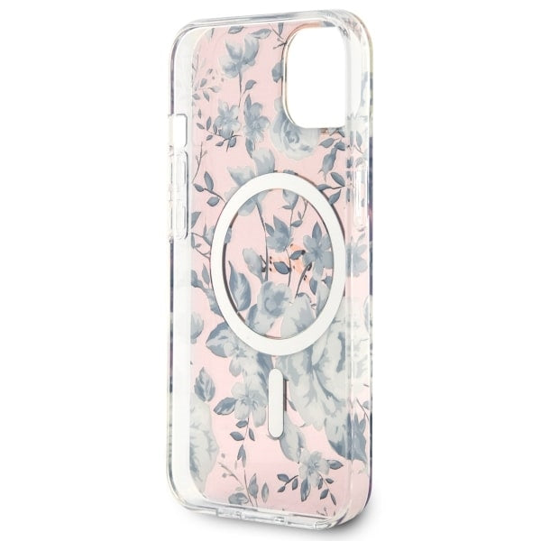 Guess GUHMP14MHCFWSP iPhone 14 Plus 6.7" pink/pink hardcase Flower MagSafe