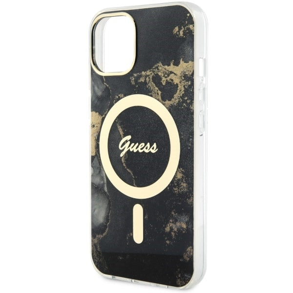 Guess GUHMP14MHTMRSK iPhone 14 Plus 6.7" black/black hardcase Golden Marble MagSafe