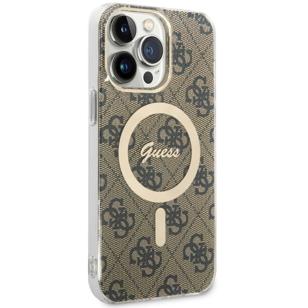 Guess GUHMP14XH4STW iPhone 14 Pro Max 6.7" brown/brown hardcase 4G MagSafe