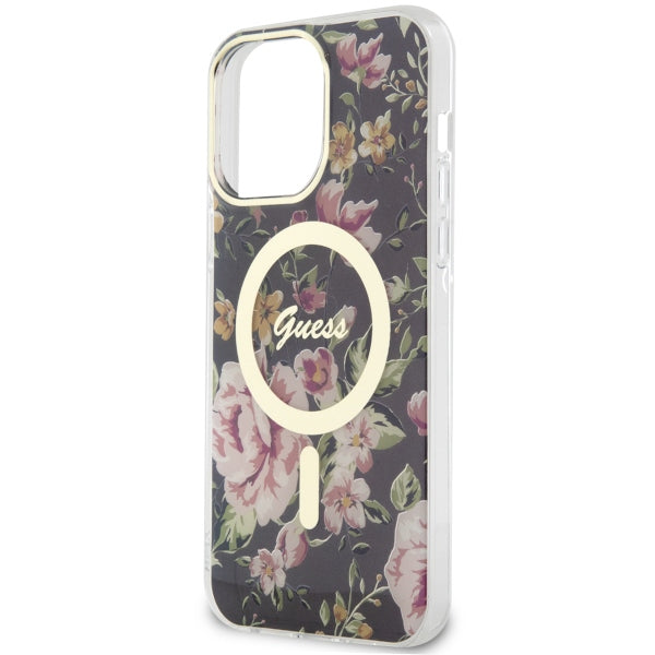 Guess GUHMP14XHCFWSK iPhone 14 Pro Max 6.7" black/black hardcase Flower MagSafe