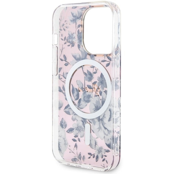 Guess GUHMP14XHCFWSP iPhone 14 Pro Max 6.7" pink/pink hardcase Flower MagSafe