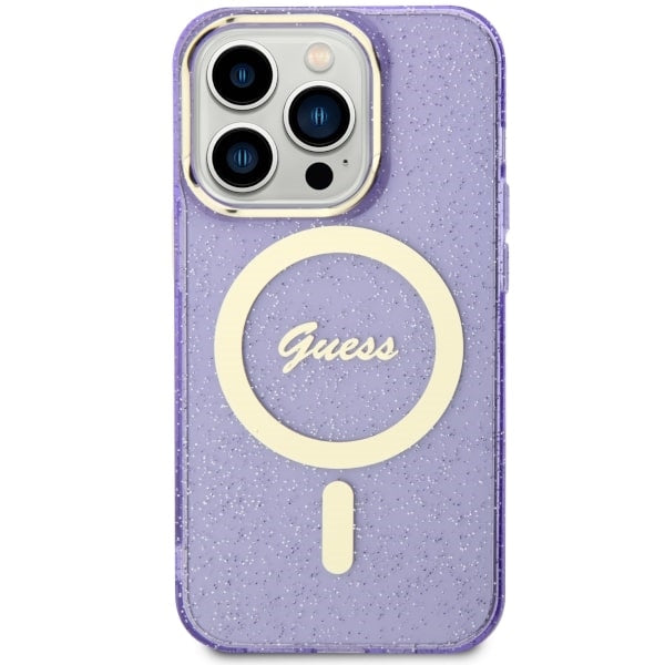Guess GUHMP14XHCMCGU iPhone 14 Pro Max 6.7" purple/purple hardcase Glitter Gold MagSafe