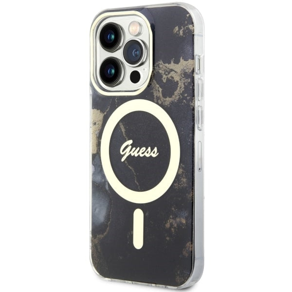 Guess GUHMP14XHTMRSK iPhone 14 Pro Max 6.7" black/black hardcase Golden Marble MagSafe