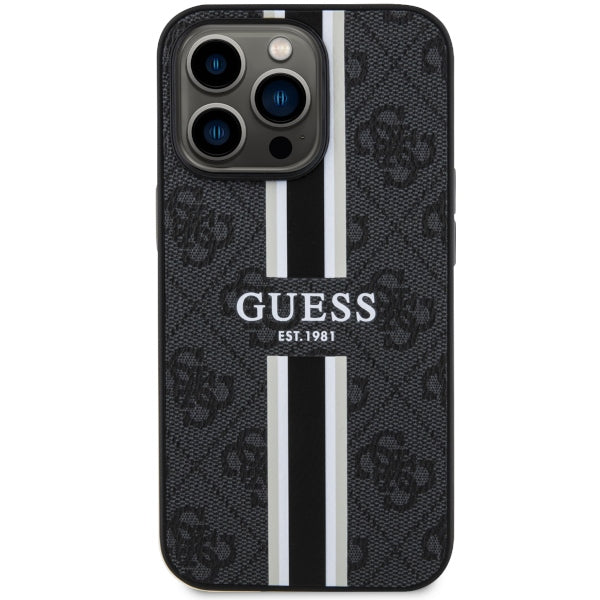 Guess GUHMP13LP4RPSK iPhone 13 Pro / 13 6.1" black/black hardcase 4G Printed Stripes MagSafe
