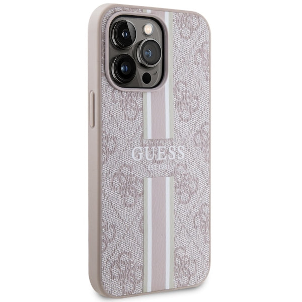 Guess GUHMP13LP4RPSP iPhone 13 Pro / 13 6.1" pink/pink hardcase 4G Printed Stripes MagSafe