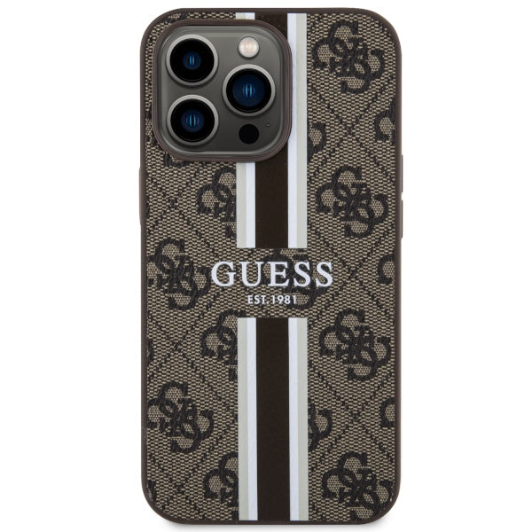 Guess GUHMP13XP4RPSW iPhone 13 Pro Max 6.7" brown/brown hardcase 4G Printed Stripes MagSafe
